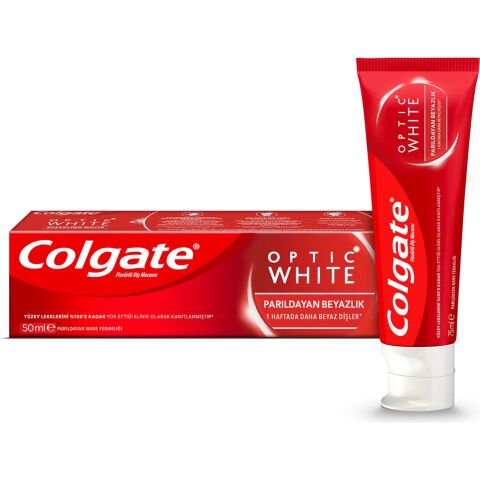 COLGATE M.OPT.BEYAZ 50ML PARILDAYAN BEYAZLIK 1*48