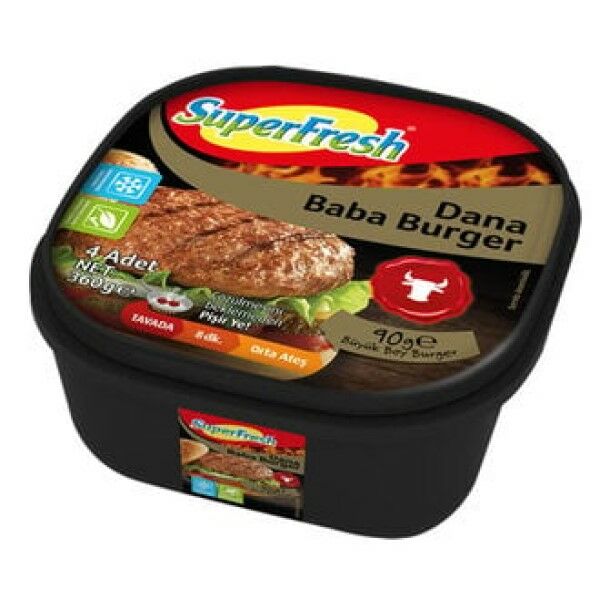 SÜPERFRESH E.DANA BABA BURGER KÖFTE 360GR 1*8