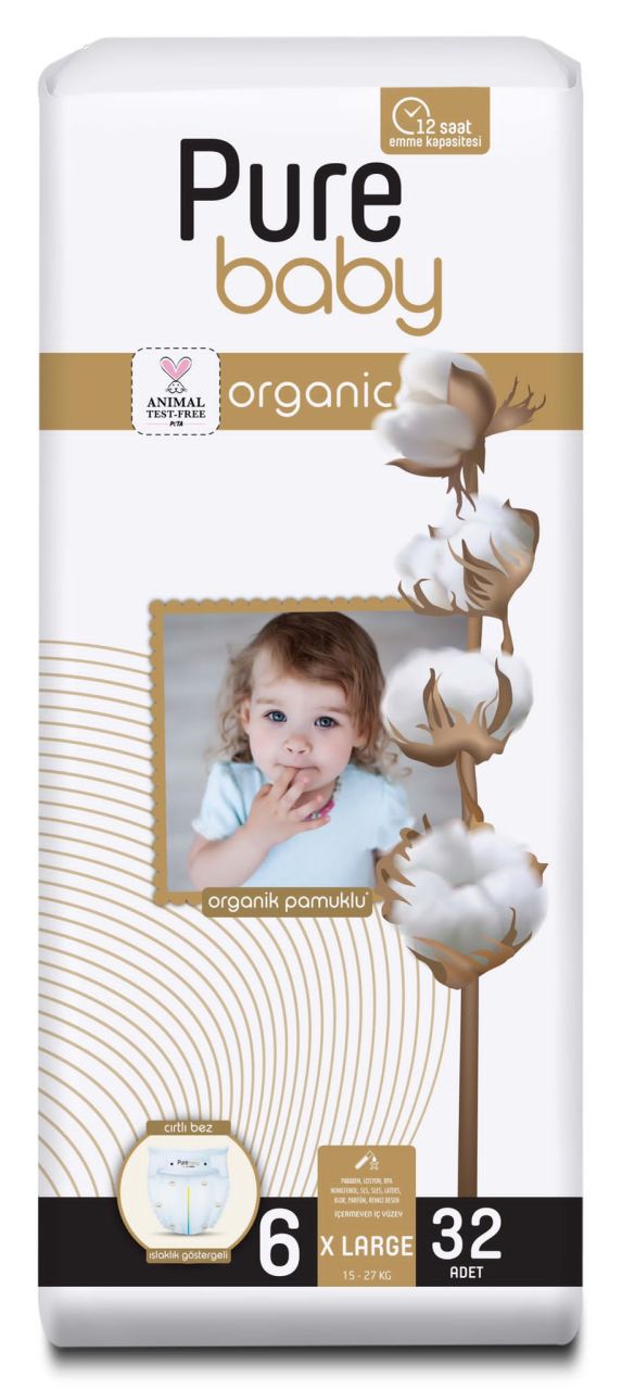 PURE BABY ORG.2'Lİ JUMBO 6XLARGE 32'Lİ 1*5