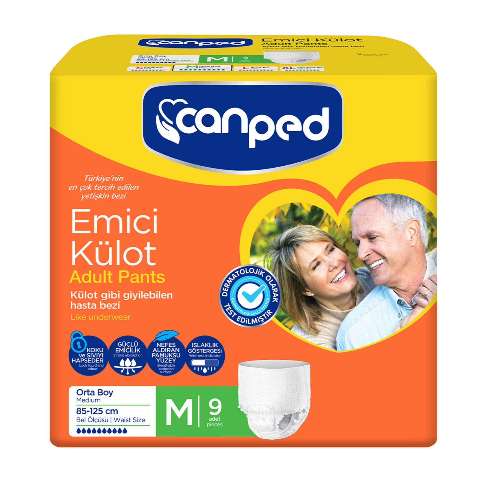 CANPED EMİCİ KÜLOT ORTA 9'LU 1*8