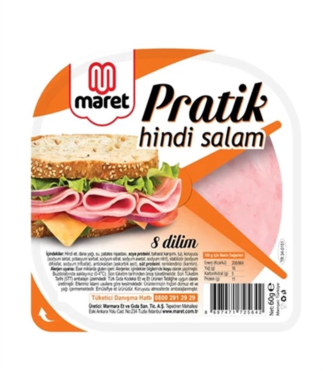 MARET SALAM PRATİK HİNDİ 8DİLİM 60GR 1*12