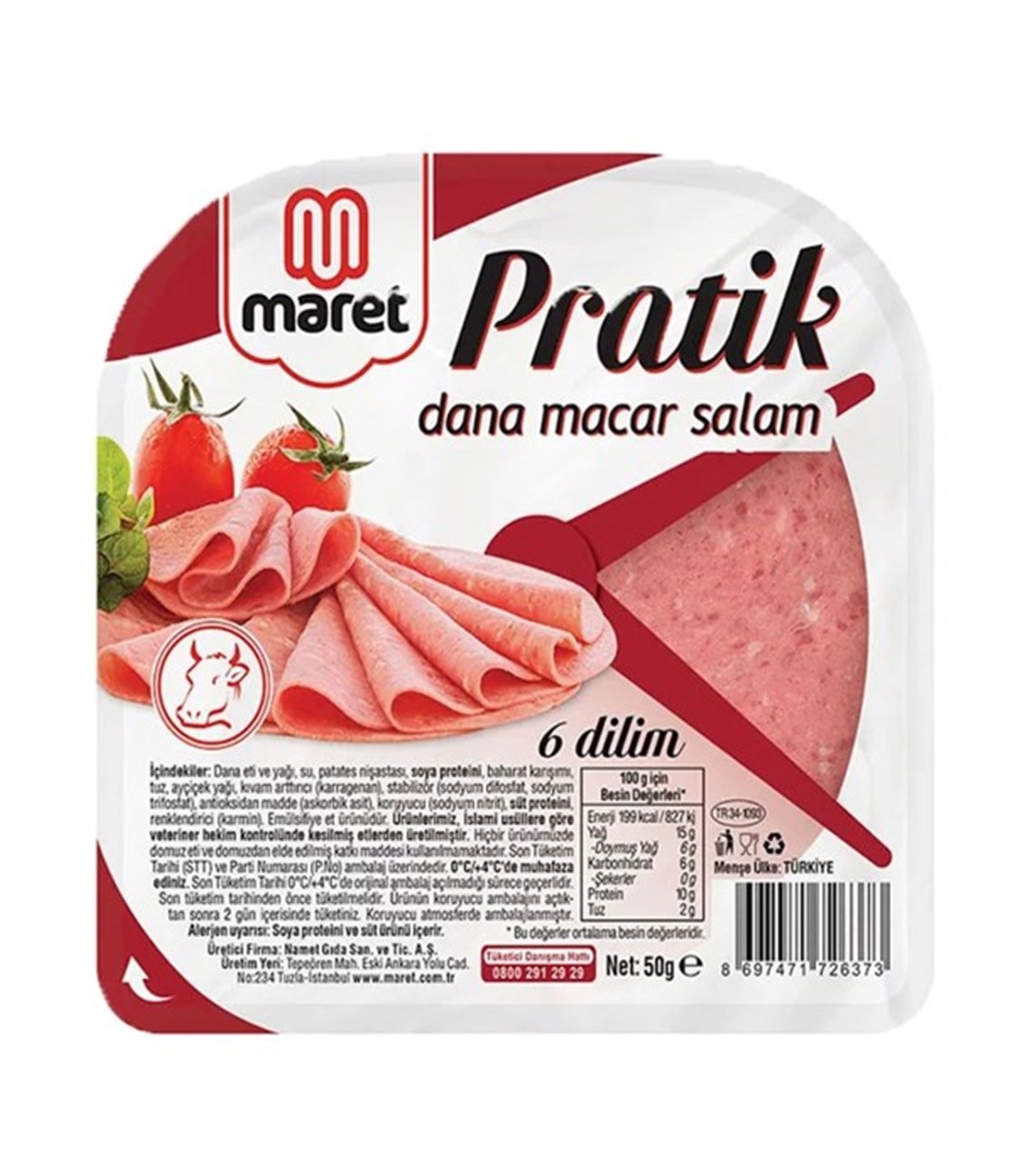 MARET SALAM PRATİK MACAR 6DİLİM 50GR 1*12