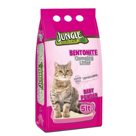 KEDİ KUMU JUNGLE BENTONİT 5LT BABY POWDER BNT-012 1*4