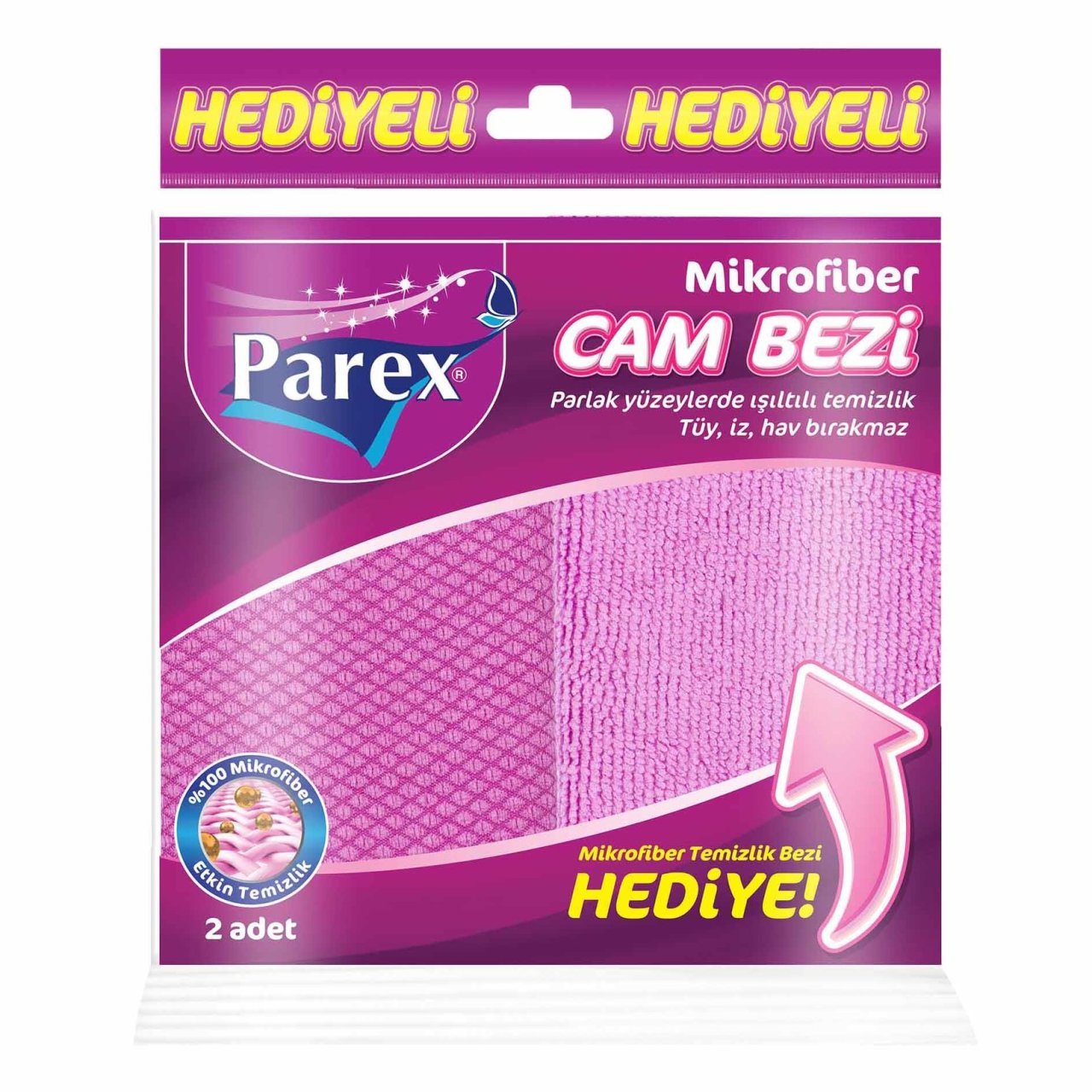 PAREX MİKROFİBER CAM BEZİ+TEM.BEZİ//// HED.1*12