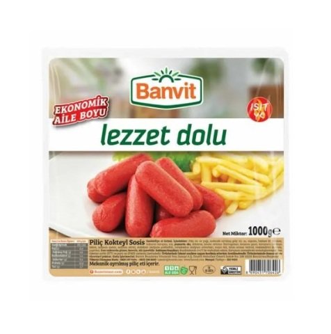 BANVİT SOSİS KOKTEYL 1000GR PİLİÇ 1*12