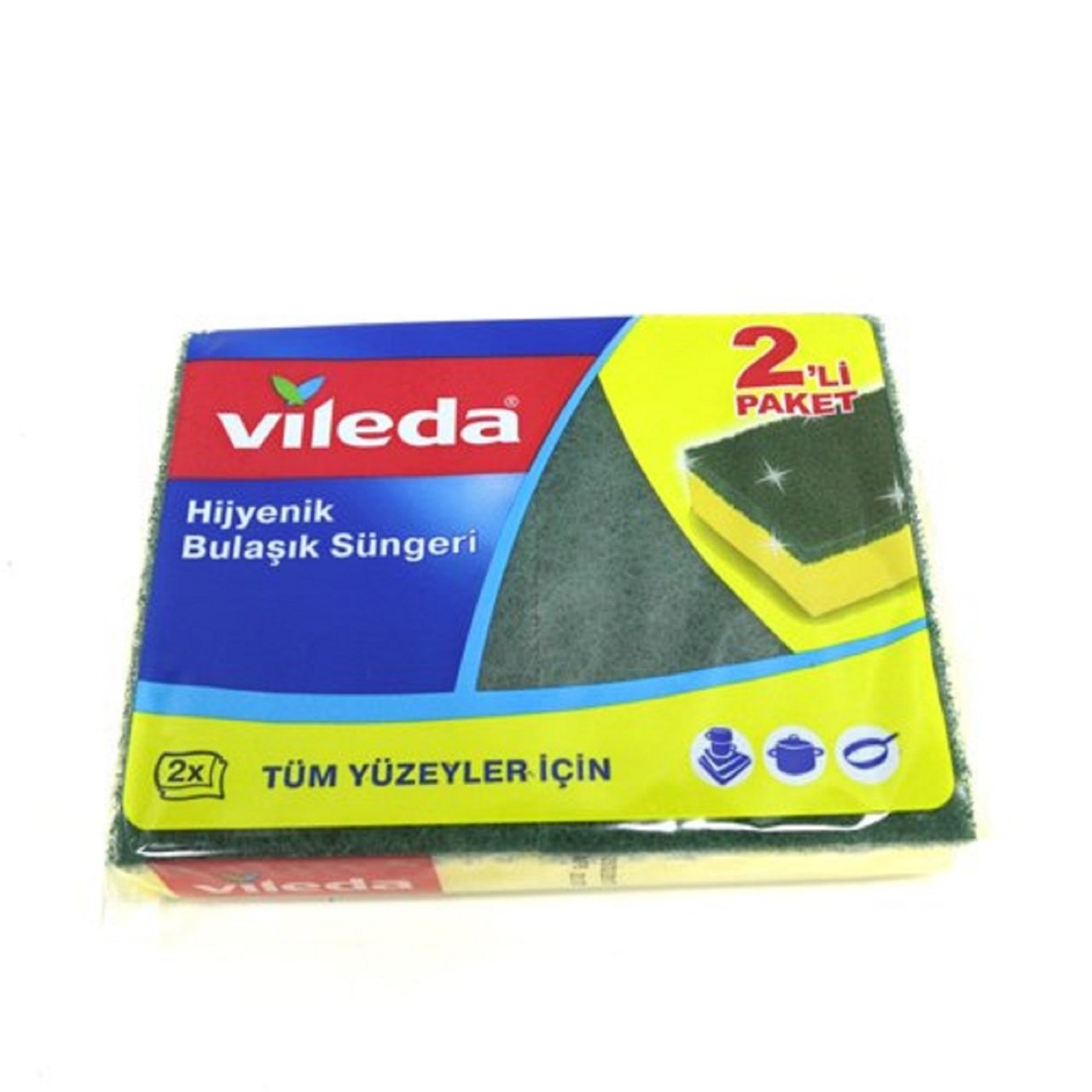 VİLEDA BULAŞIK SÜNGERİ YEŞİL 2Lİ DÜZ 1*12