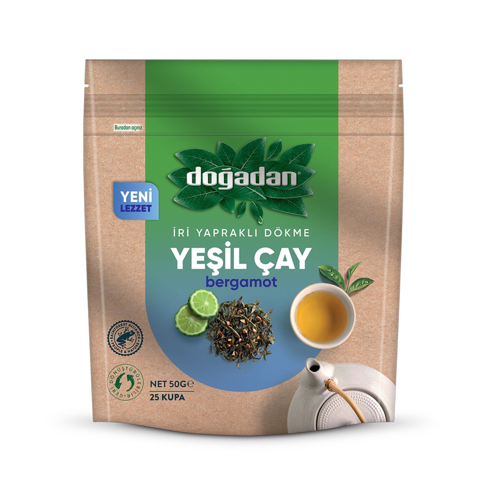 DOĞADAN BİTKİ DÖKME YEŞİL ÇAY BERGAMOT 50G 1*12