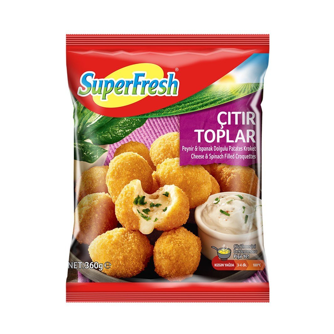 SÜPERFRESH KR.ÇITIR TOP.PEYNİR&ISPANAK DOL.360GR 1*10