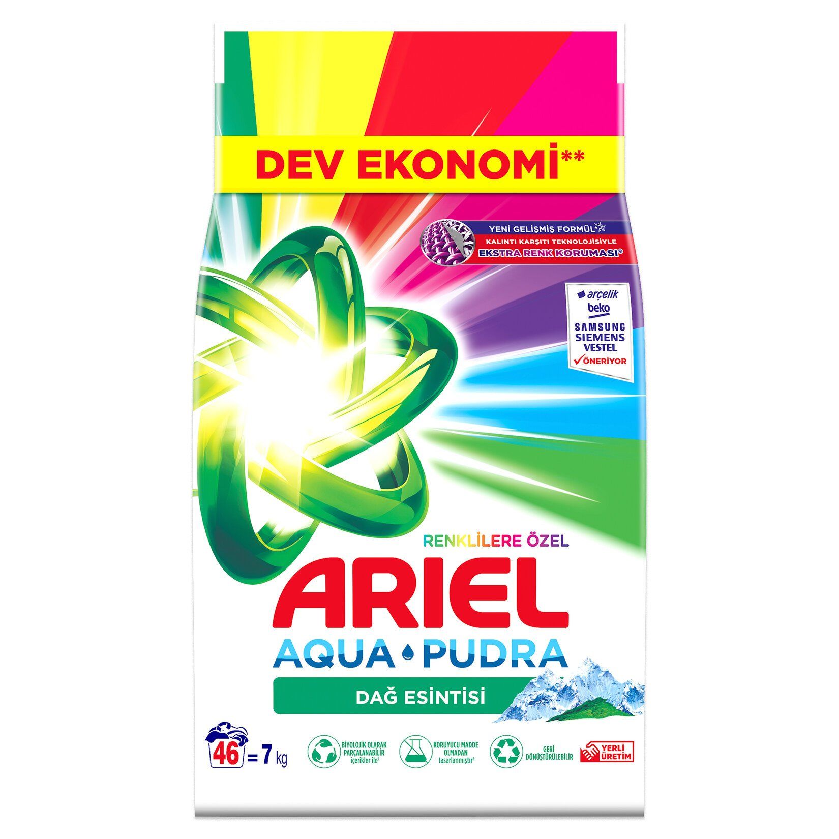 ARİEL M.7KG DAĞ ESİNTİSİ RENKLİLER AQUA PUDRA (PALET:112ADET) 1*1