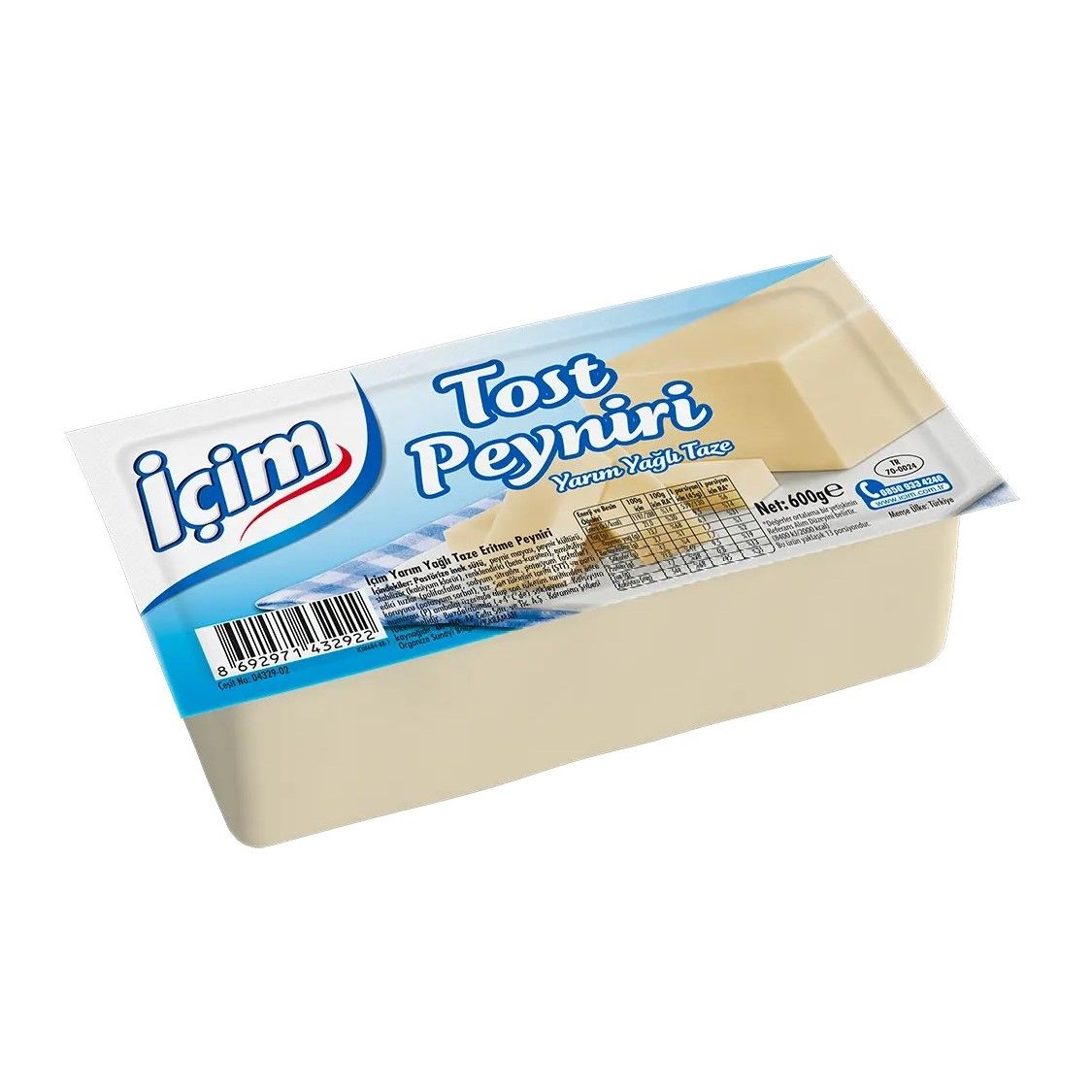 İÇİM P. TOST PEYNİRİ 600GR 04329-02 1*12