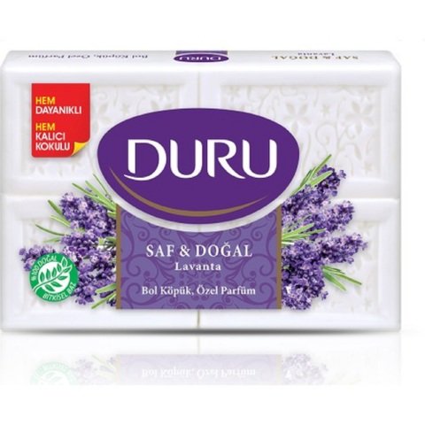 DURU SABUN 4*150GR SAF&DOĞAL LAVANTA 600GR 1*15