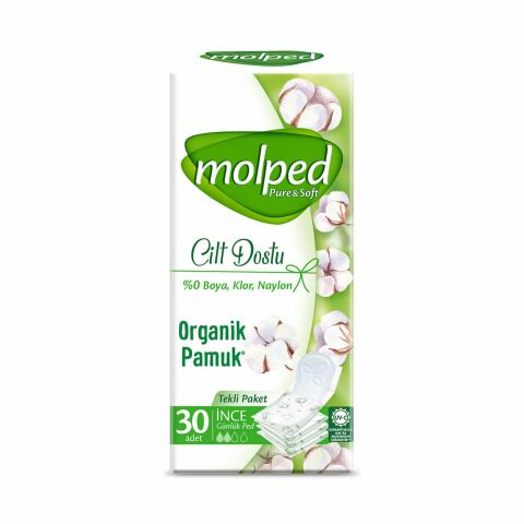 MOLPED GÜNLÜK PURE& SOFT İNCE 30'LU ORGANİK PAMUK 1*16