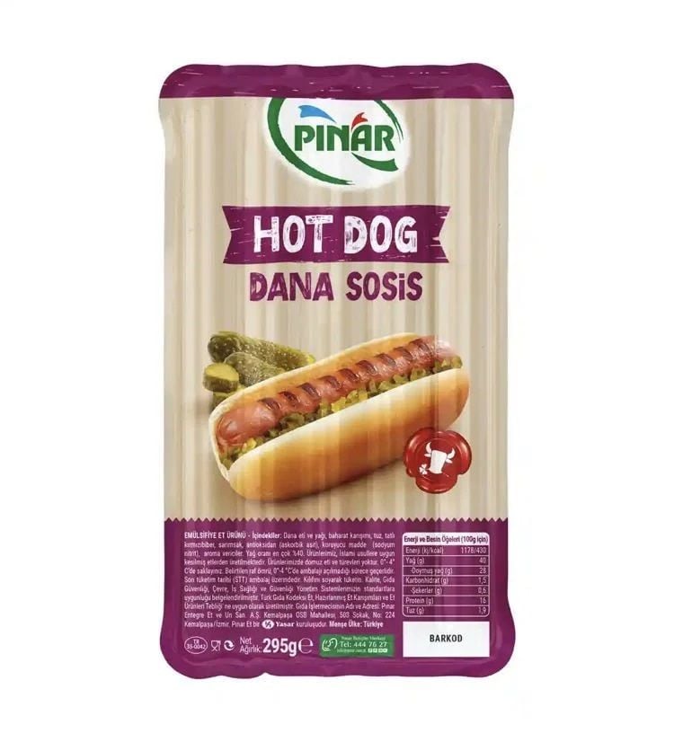 PINAR SOSİS HOT DOG 295GR DANA 1*6