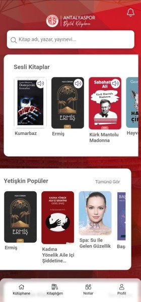 Antalyaspor Dijital Kütütüphane Yetişkinlere Özel Paket