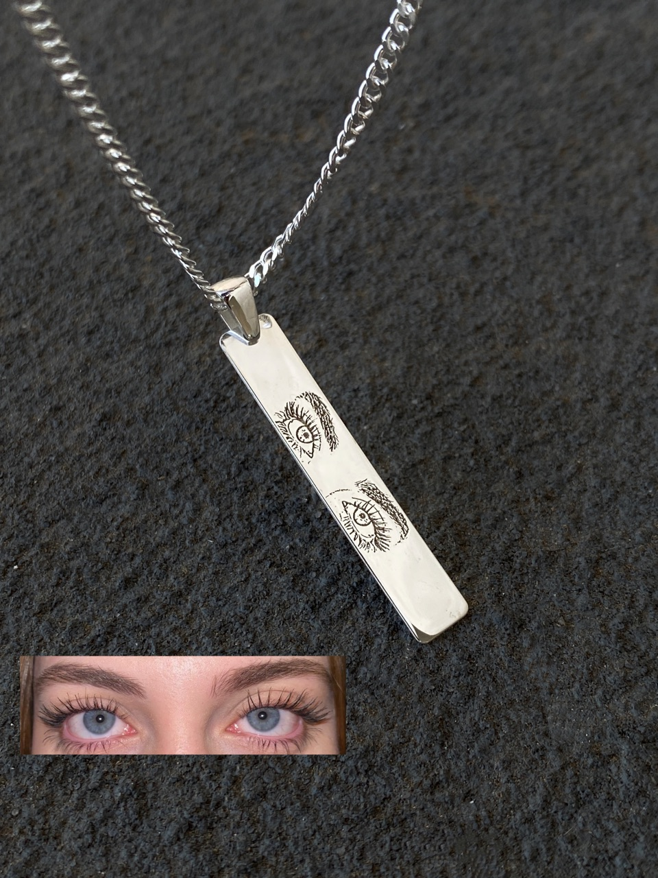 925 Gümüş | Unisex İstediğini Çizdir Göz Kolye