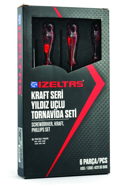 İzeltaş 4120008106 6 Parça Kraft Yıldız Tornavida Serisi