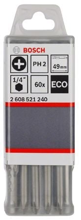 Bosch Eco PH2x49 mm Yıldız Vidalama Ucu 60'lı (2608521240)