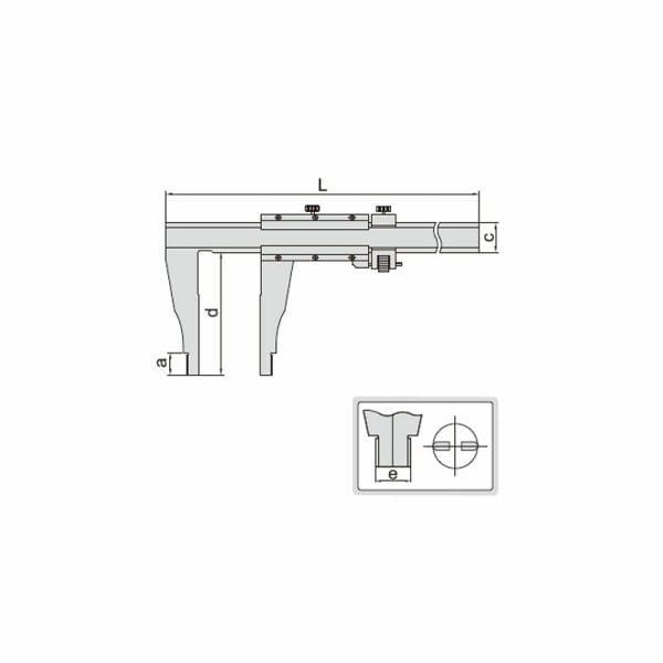 Insize 1214-500 Tek Çeneli Mekanik Kumpas 0-500 mm