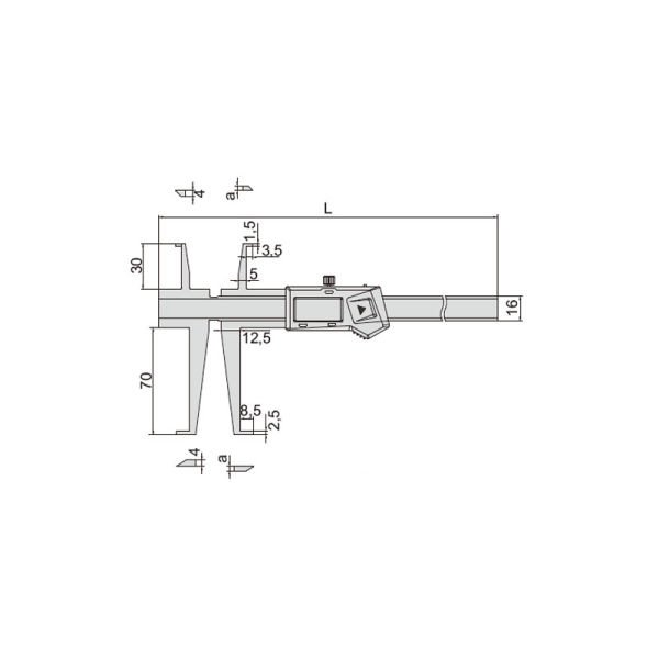 Insize 1176-150 Dijital İç Kanal Kumpas 9-150 mm