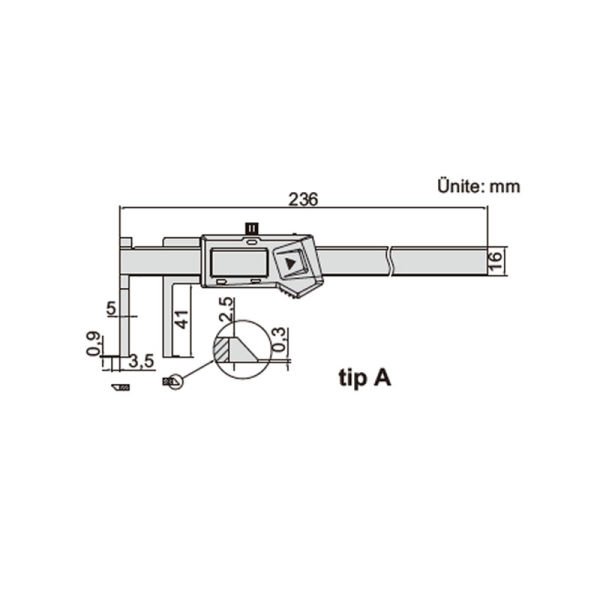 Insize 1520-150 Dijital İç Kanal Kumpas 11-150 mm