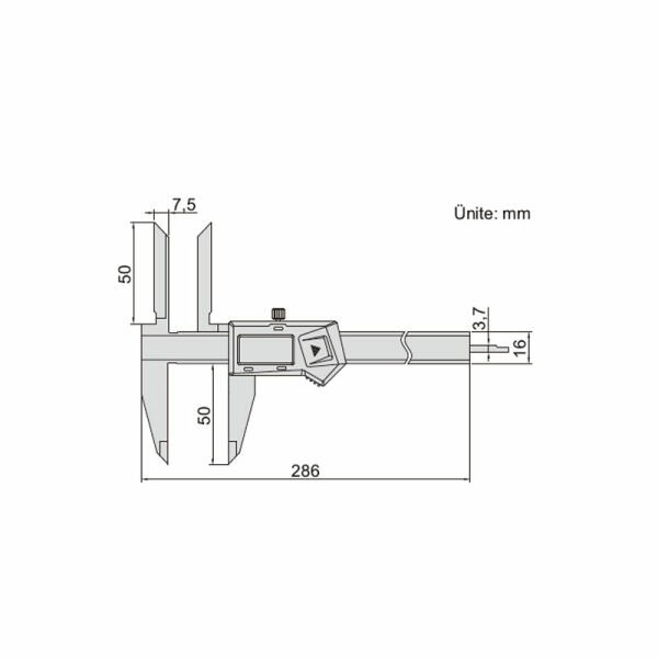 Insize 1138-200 Uzun Üst Çeneli Dijital Kumpas 0-200 mm