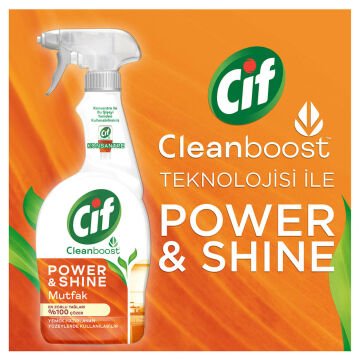 Cif Power & Shine Yağ Çözücü Mutfak Spreyi 750 ml
