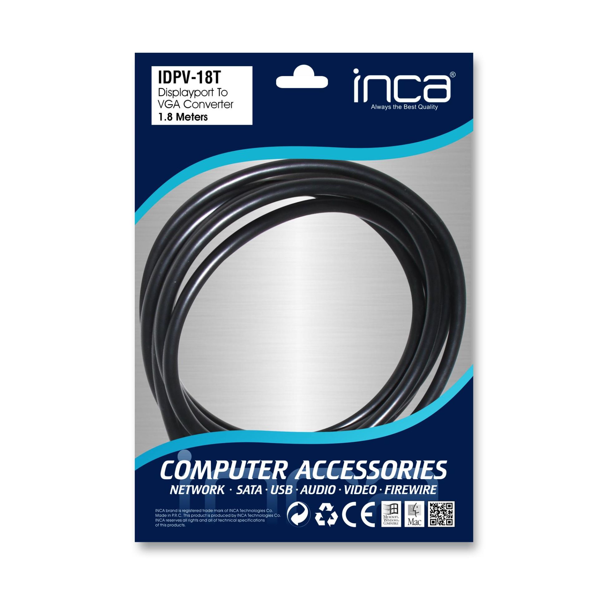 INCA IDPV-18T DISPLAY PORT TO VGA 1,8 METRE