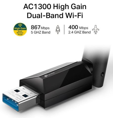 TP-LINK ARCHER T3U PLUS 1300MBPS KABLOSUZ DUAL BAND USB ADAPTOR
