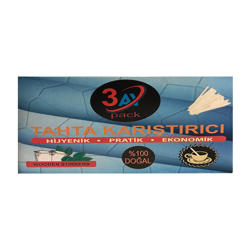 3 Ay Pack Bambu Ahşap Karıştırıcı