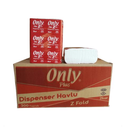 Only Plus Z Katlı Dispenser Havlu 200'lü 12 Paket