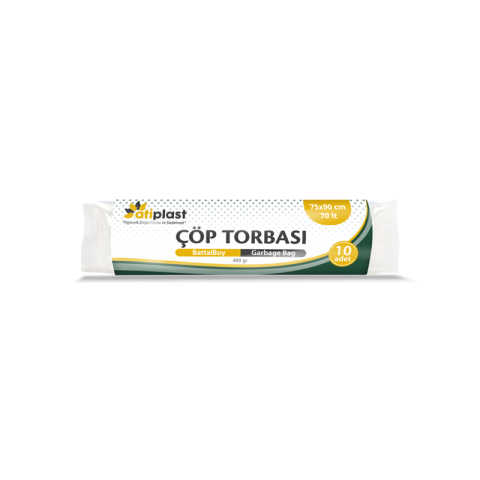 Atiplast Endüstriyel Çöp Torbası Battal Boy 75 x 90 Siyah 300 Gr