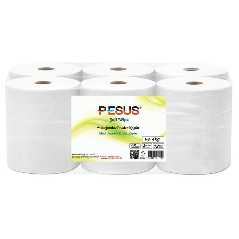 Pesus Soft Wipe Mini Jumbo Tuvalet Kağıdı 4 Kg 12'li Paket