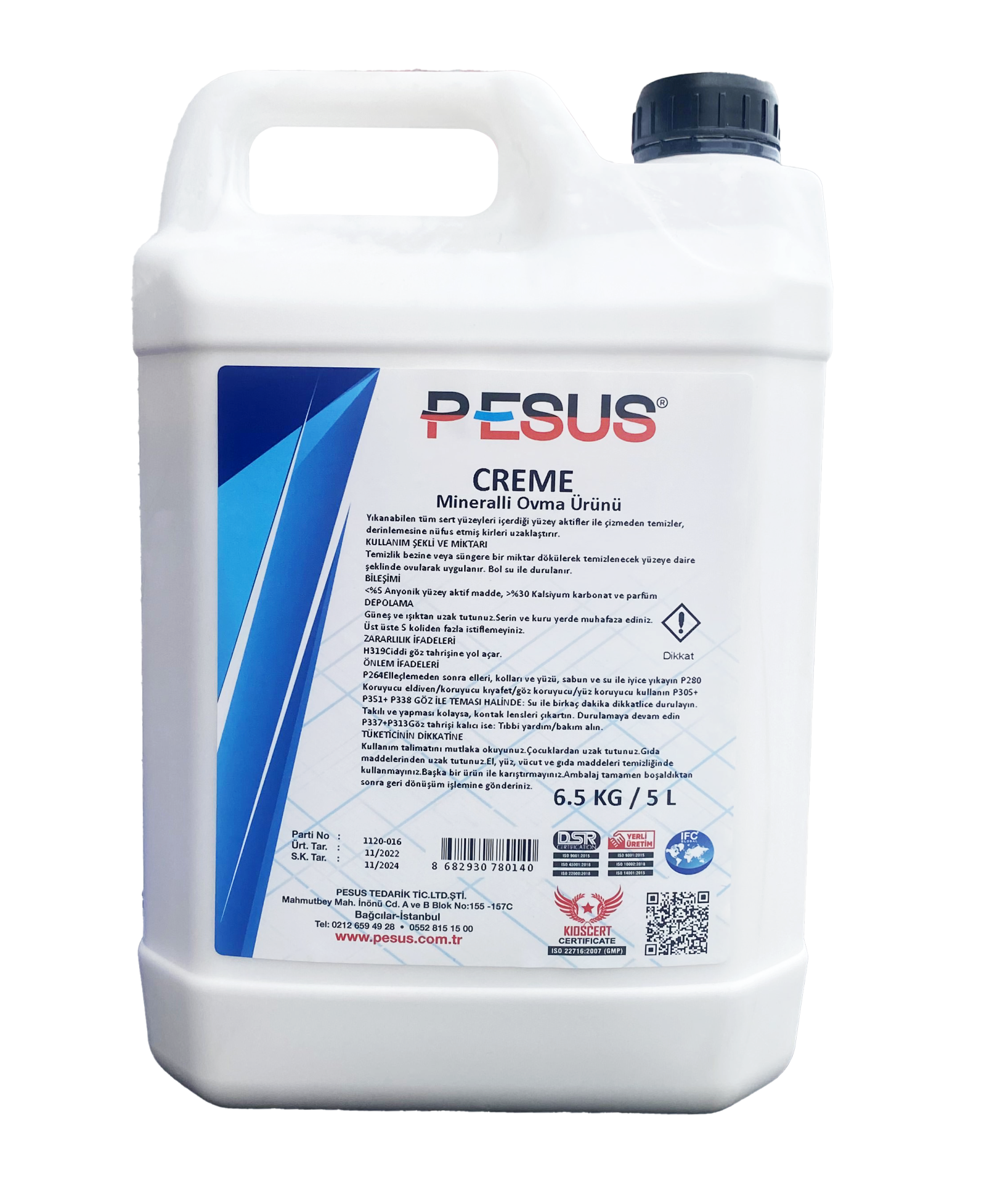 Pesus Creme Mineralli Temizlik Kremi 6,5 Kg