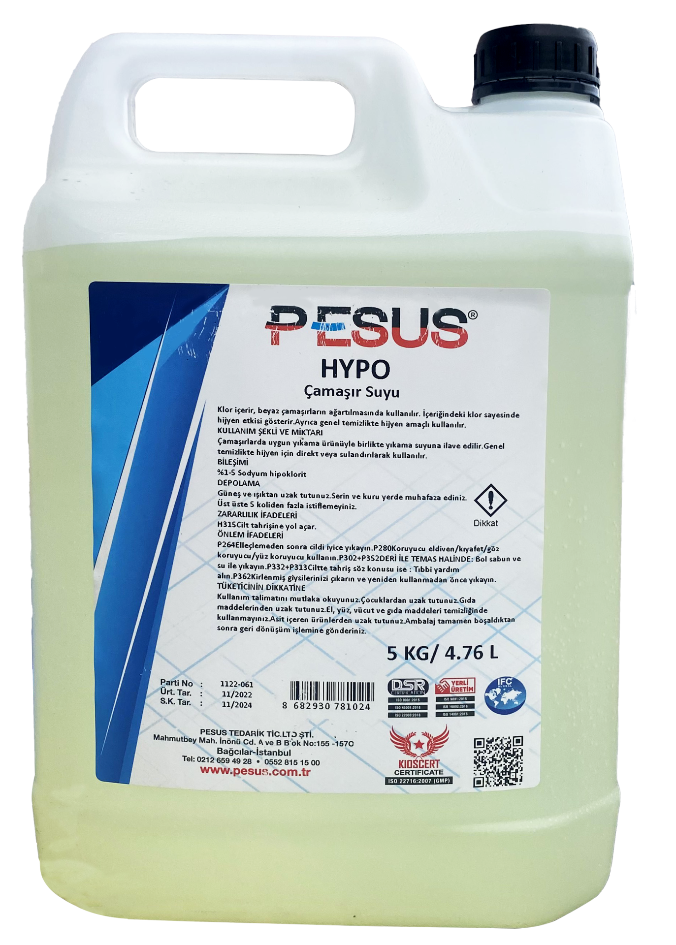 Pesus Hypo Sıvı Çamaşır Suyu 5 Kg