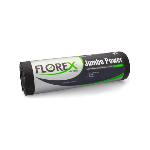 Florex Power Endüstriyel Çöp Torbası Jumbo Boy 80 x 110 Siyah 1000 Gr