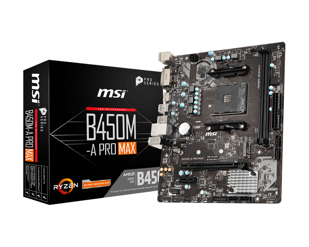 MSI B450M-A PRO MAX DDR4 4133MHZ 1XHDMI 1XDVI M.2 MATX AM4