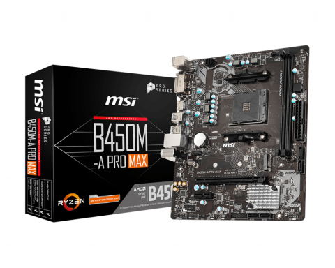 MSI B450M-A PRO MAX DDR4 4133MHZ 1XHDMI 1XDVI M.2 MATX AM4