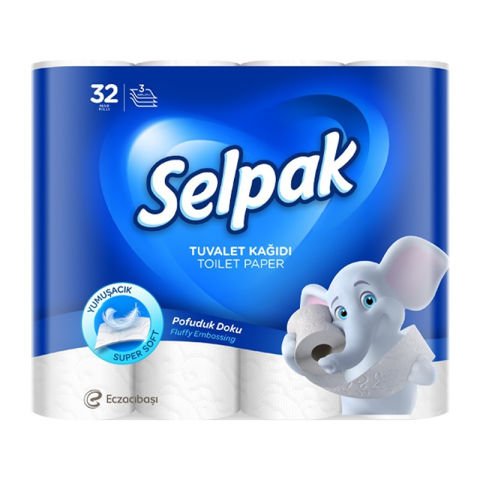 Selpak Super Soft 3 Katlı Tuvalet Kağıdı 32'li Paket