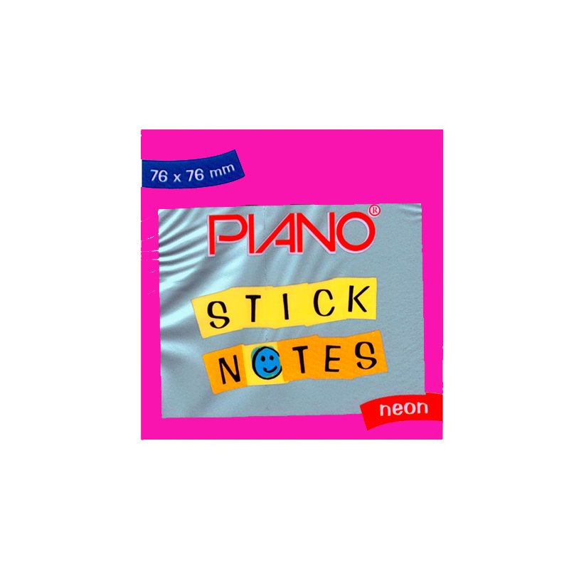 Piano Yapışkanlı Not Kağıdı 76 x 76mm Pembe