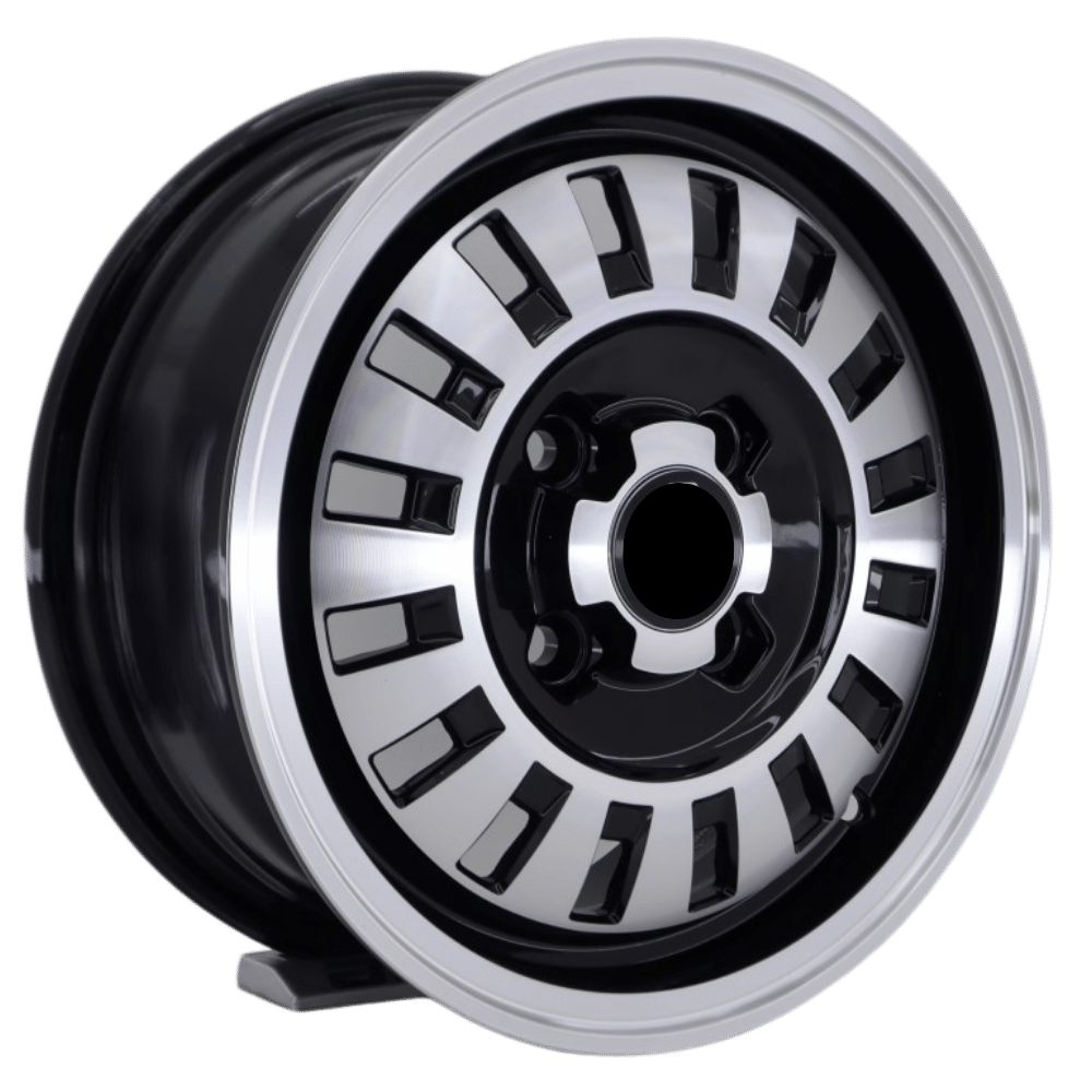 13 İnç 4x100 Fiat Renault Broadway Uyumlu Black Machined Jant Takımı | R1 Wheels