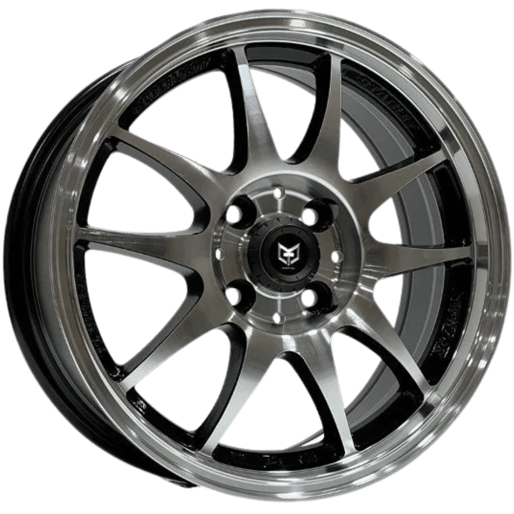 15 İnç 4x100 Honda Renault Hyundai Uyumlu Black Machined Jant Takımı | R1 Wheels