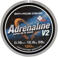 Savage gear HD4 Adrenaline V2 120 m 0.8 mm 10 lbs 4.5 kg Grey