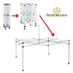 3x3 Katlanabilir Çardak Gazebo Stand Çadırı Siyah Renk