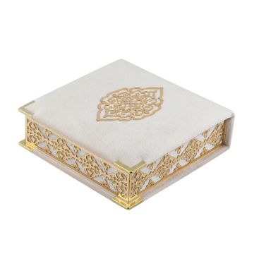 16x16 Cm Osmanlı Serisi Gold Pleksili Kuran-ı Kerim Tesbih Kutusu