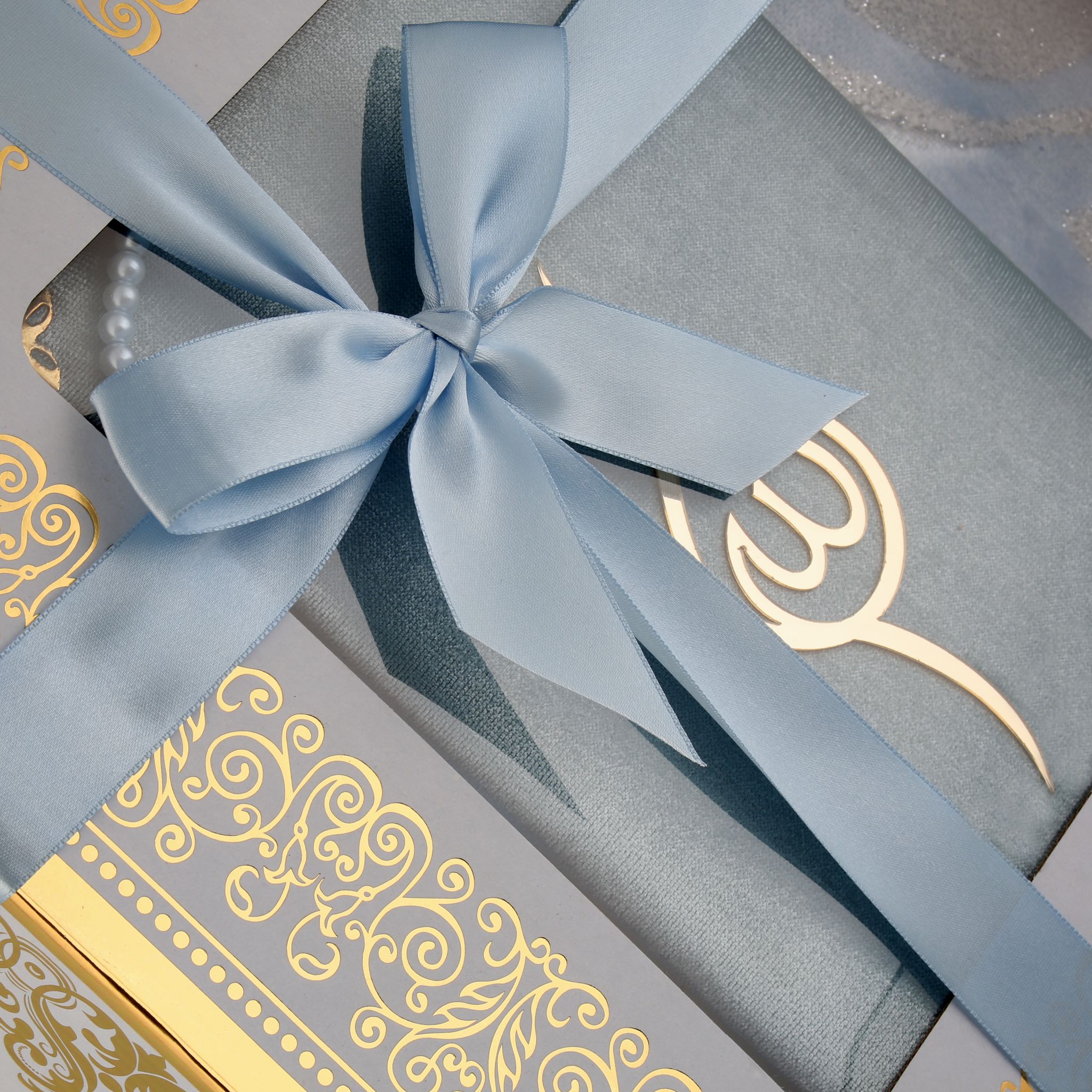 Hediyelik Lüks Kadife Seccade Kuran-ı Kerim Seti 6'Lı