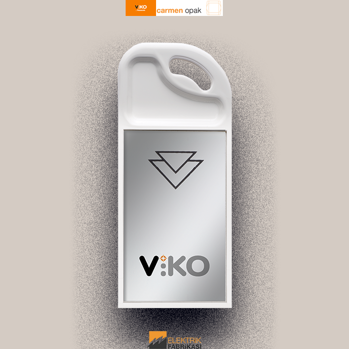 Carmen-Opak Sıva Altı Energy Saver Standart - Anahtarlık (Logolu) (Beyaz I Krem)_Viko by Panasonic