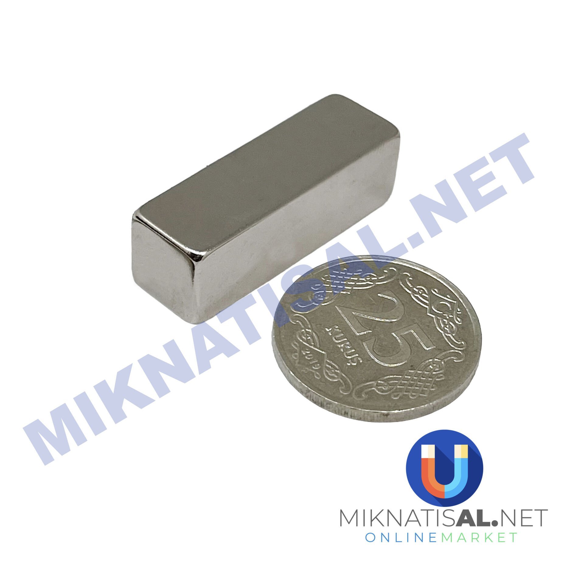 Boy 30mm En 10mm Kalınlık 10mm N35 seri Güçlü Neodyum Mıknatıs