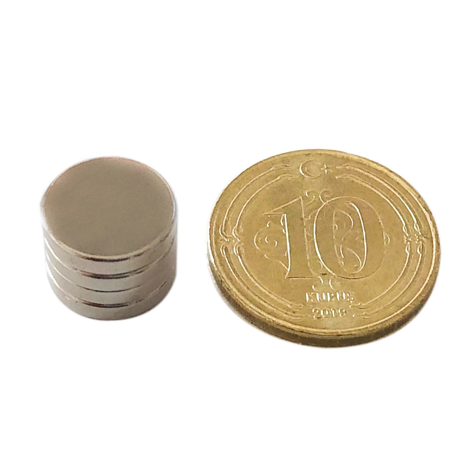 20'LI PAKET Çap 10mm Kalınlık 2mm N35 Seri Güçlü Neodyum Mıknatıs