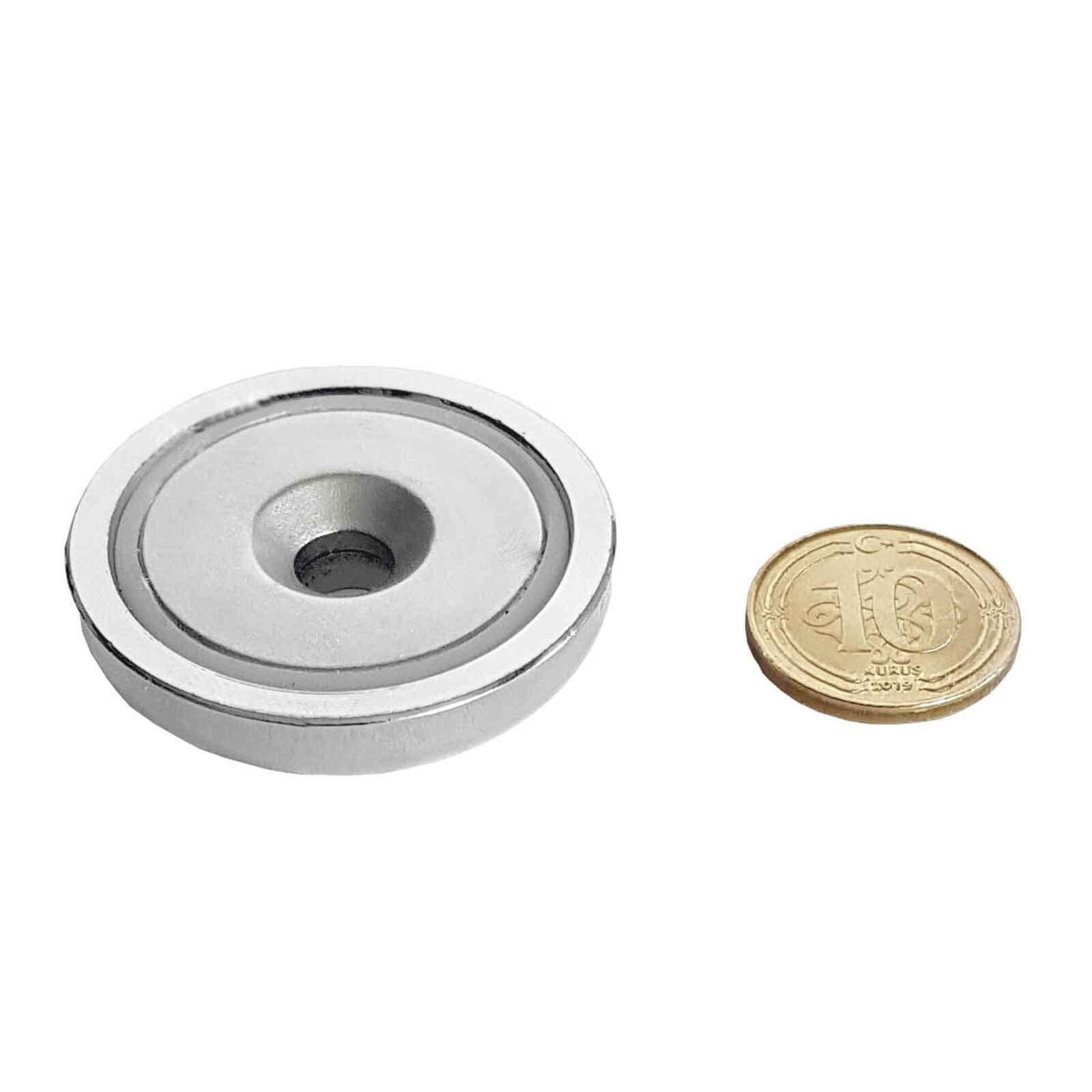 6'LI PAKET 32mm Neodyum Havşa Delikli Pot Mıknatıs - Gömme Vidalanabilir Pot Mıknatıs