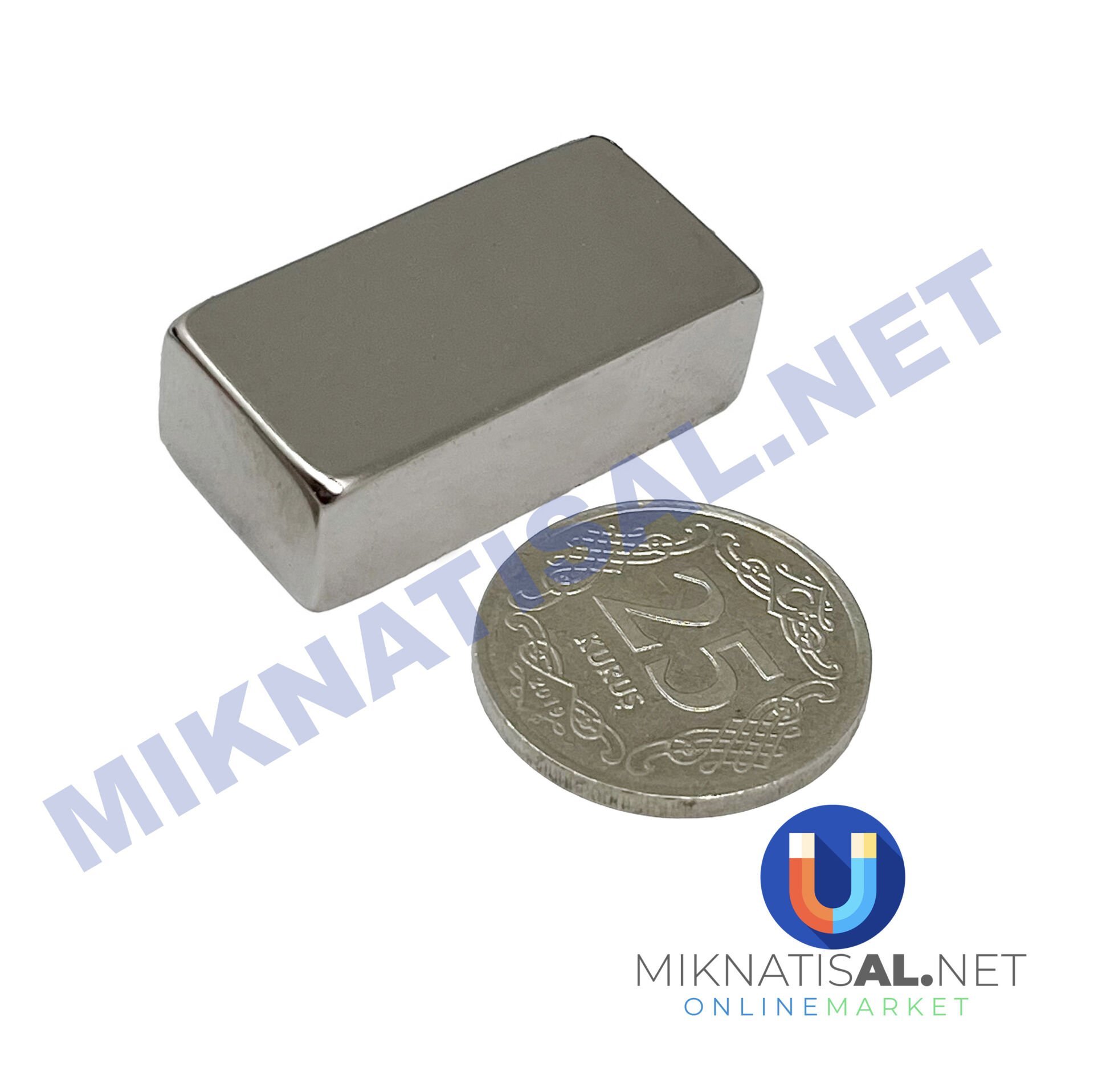 Boy 30mm En 15mm Kalınlık 10mm N35 seri Güçlü Neodyum Mıknatıs
